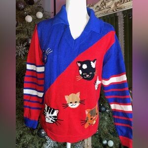 Story Book Vintage Cat Sweater